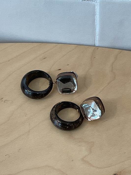 Cluny xs earrings brown & mirror