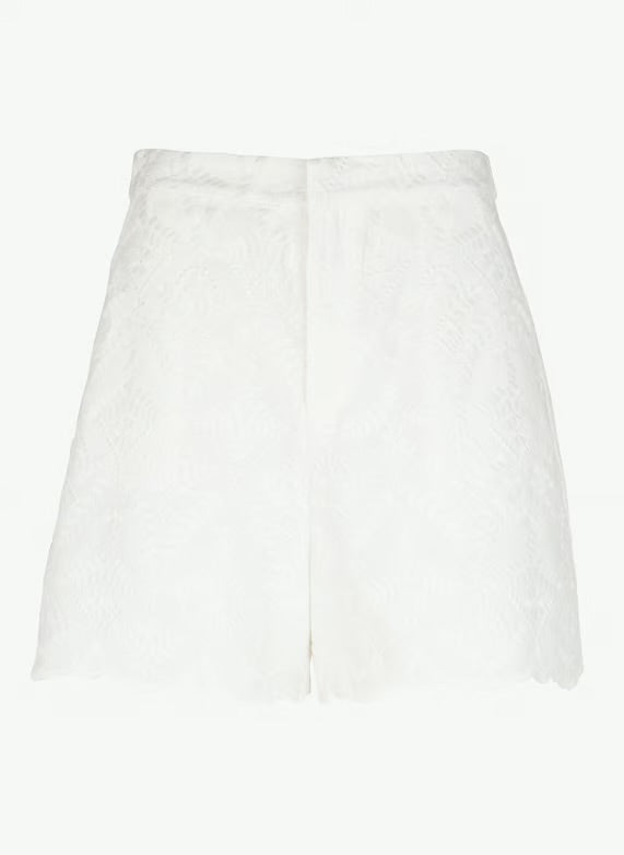 Sonia Embroidered White Short