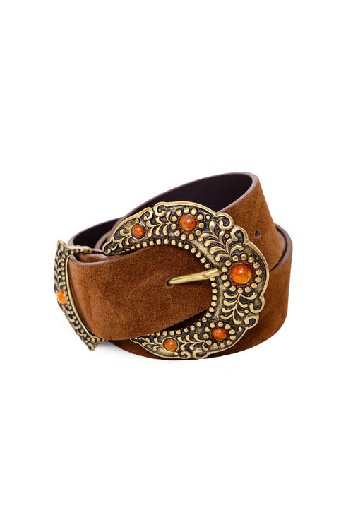 Aicha Cow Leather Belt - Chocolate