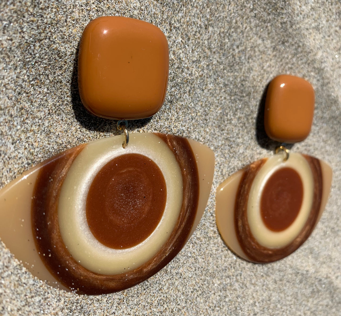 Constance Earrings Marble Brown - Francine Bramli