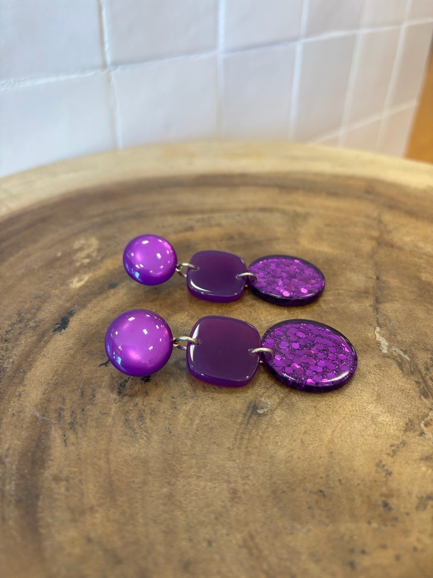 Copa glitter earrings purple