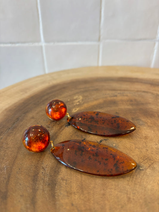 Seychelles XL earrings transparent Brown