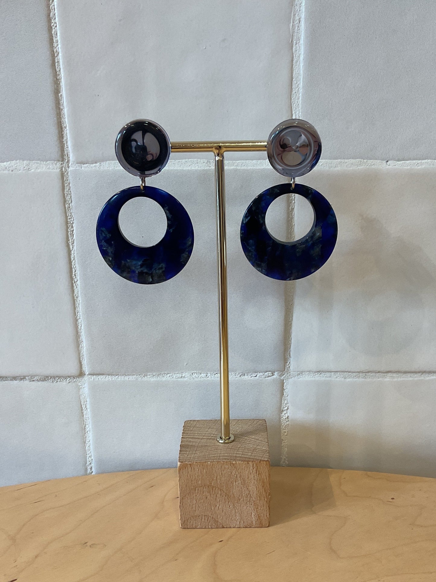 Ducarre earrings acetate navy & purple