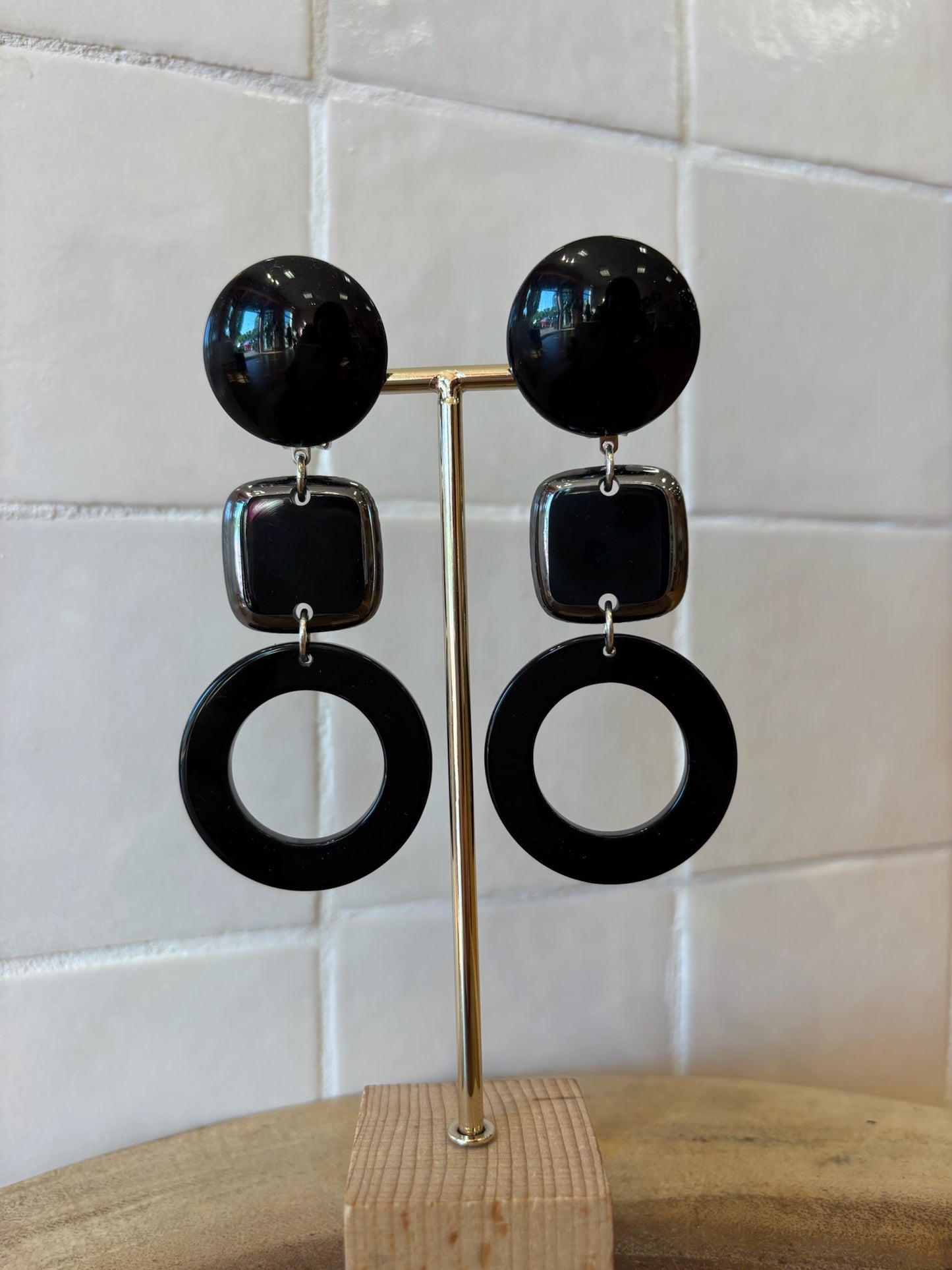Inky Black earrings