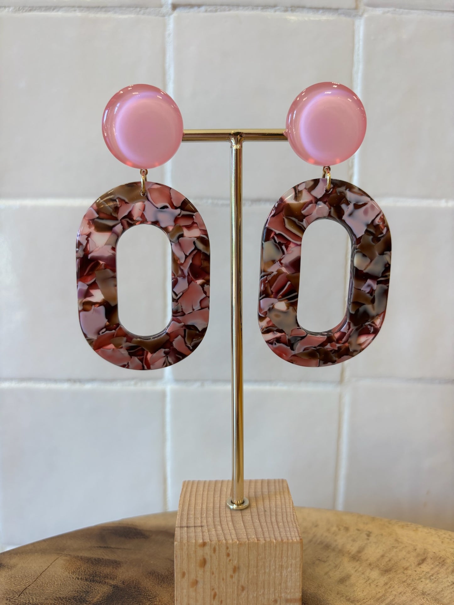 Messe B earrings acetate pink