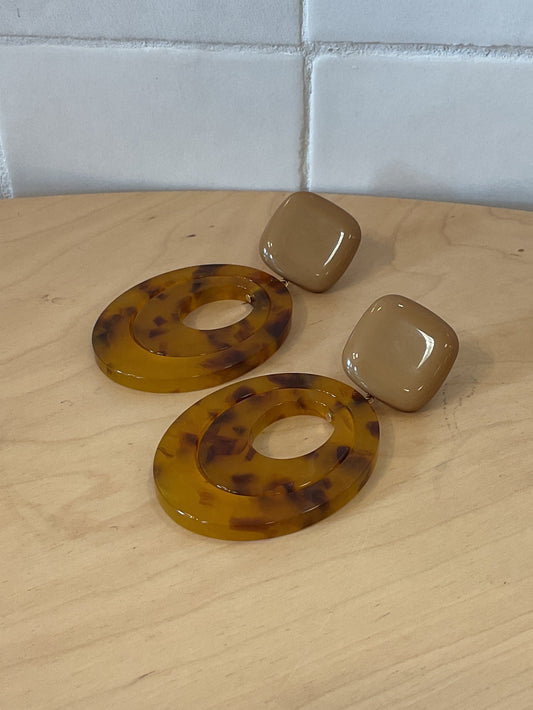 Miel pierced Earrings brown - Francine Bramli