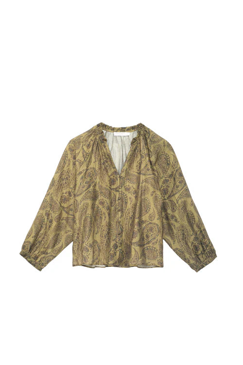 Beila Shirt Print Cashmere Kaki