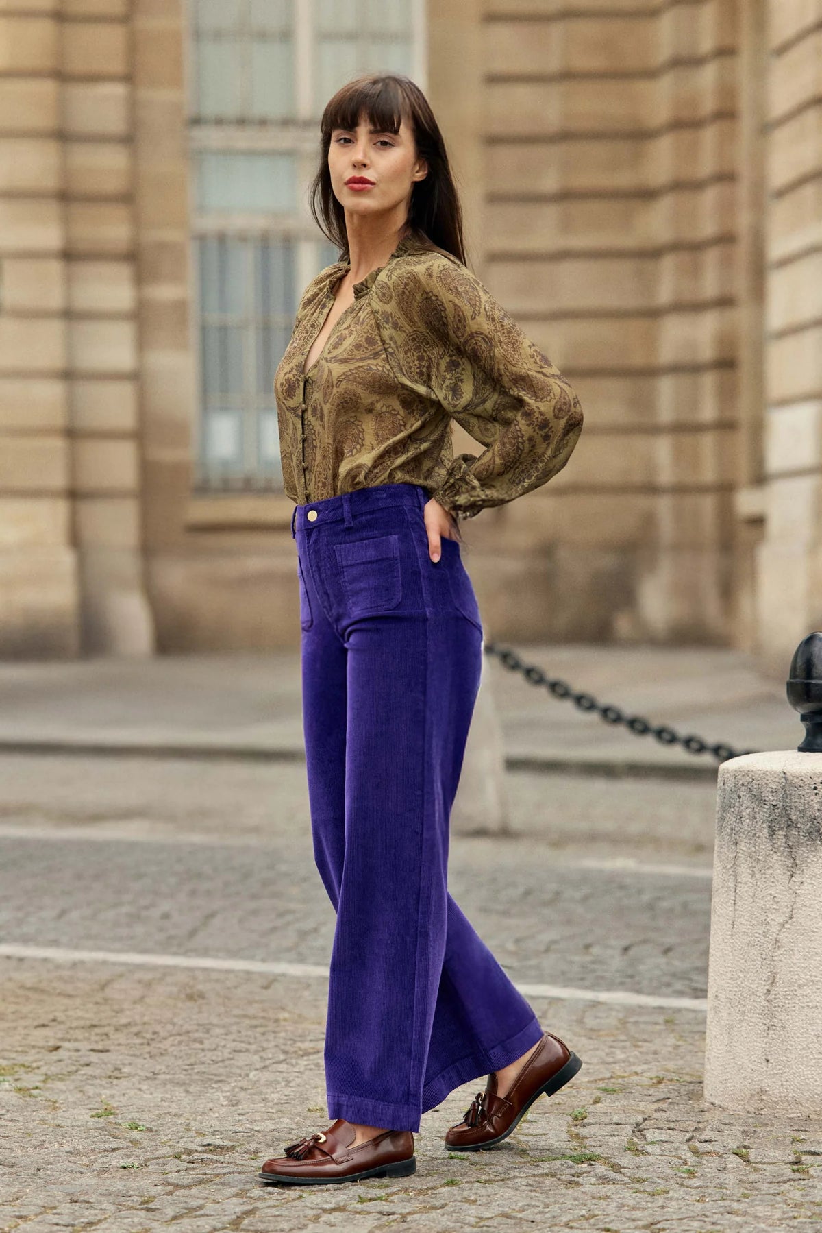 Beila Shirt Print Cashmere Kaki