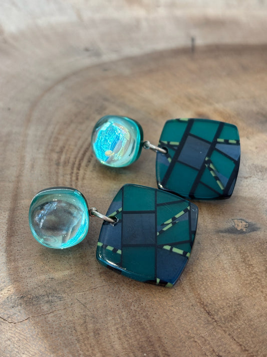 Helena earrings acetate blue