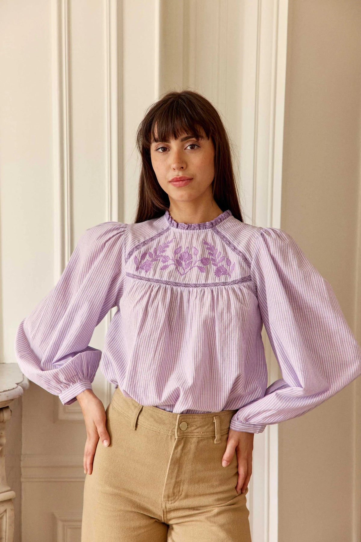 Birtin Blouse Parme Écru