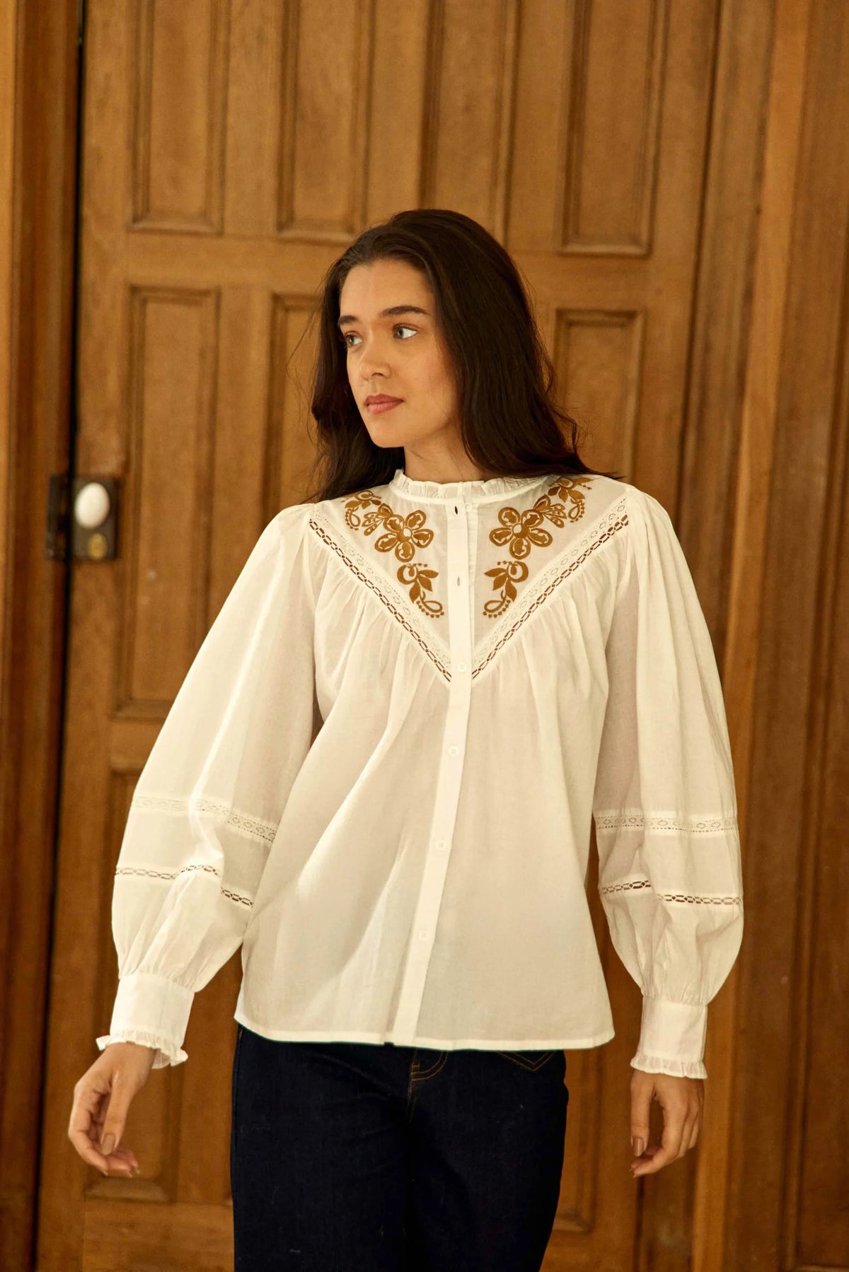 Bobie Blouse Top Ecru
