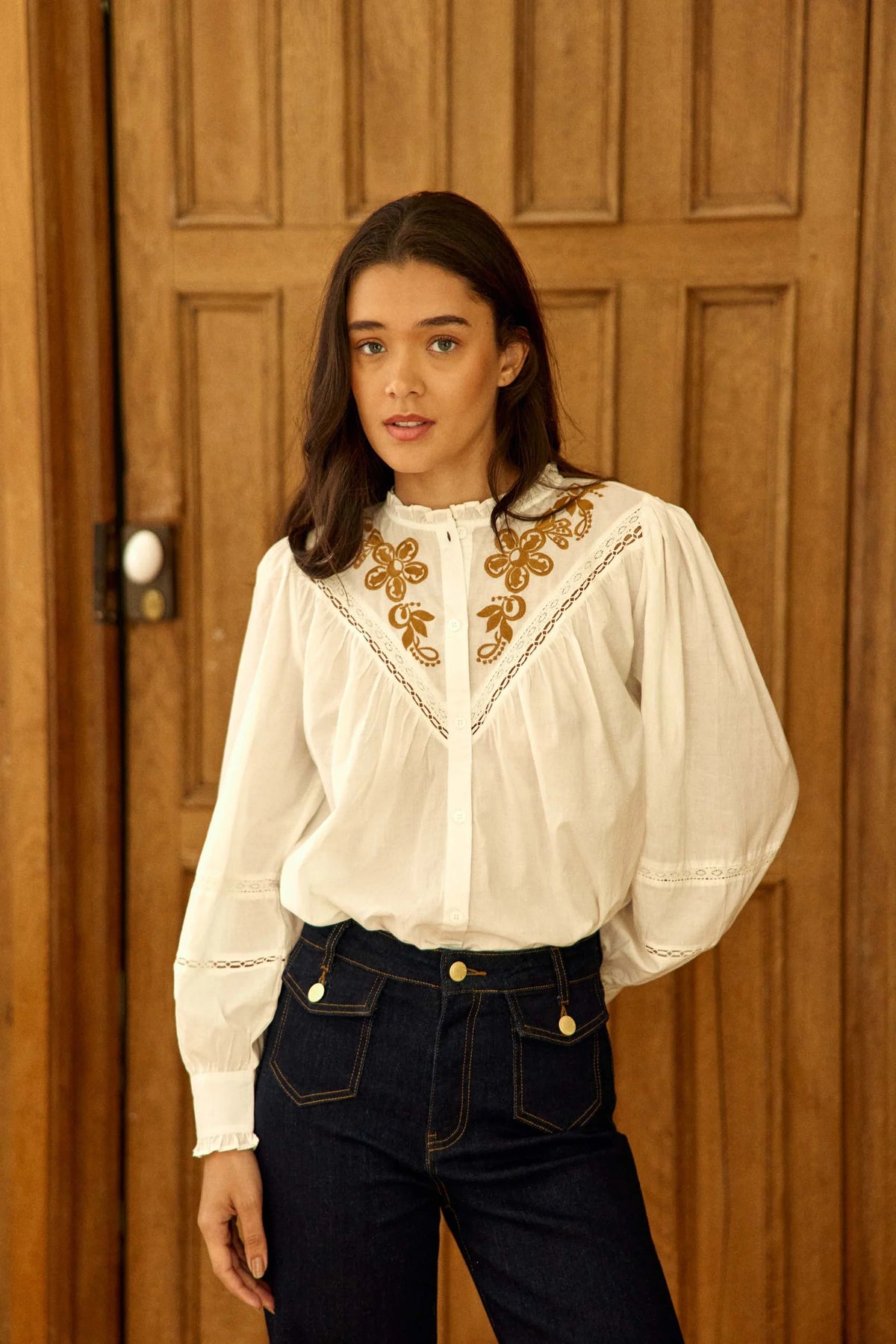 Bobie Blouse Top Ecru