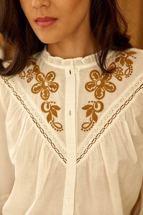 Bobie Blouse Top Ecru