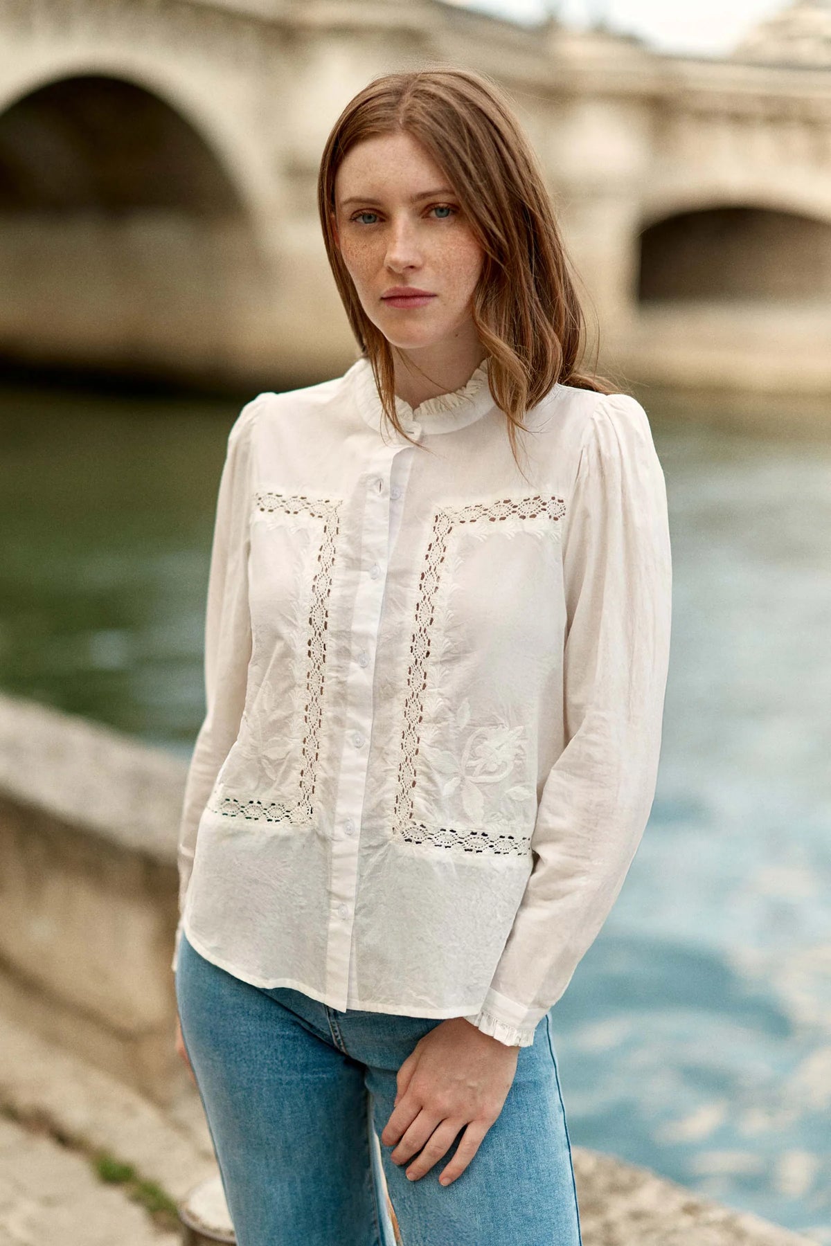 Borys Blouse Top Ecru