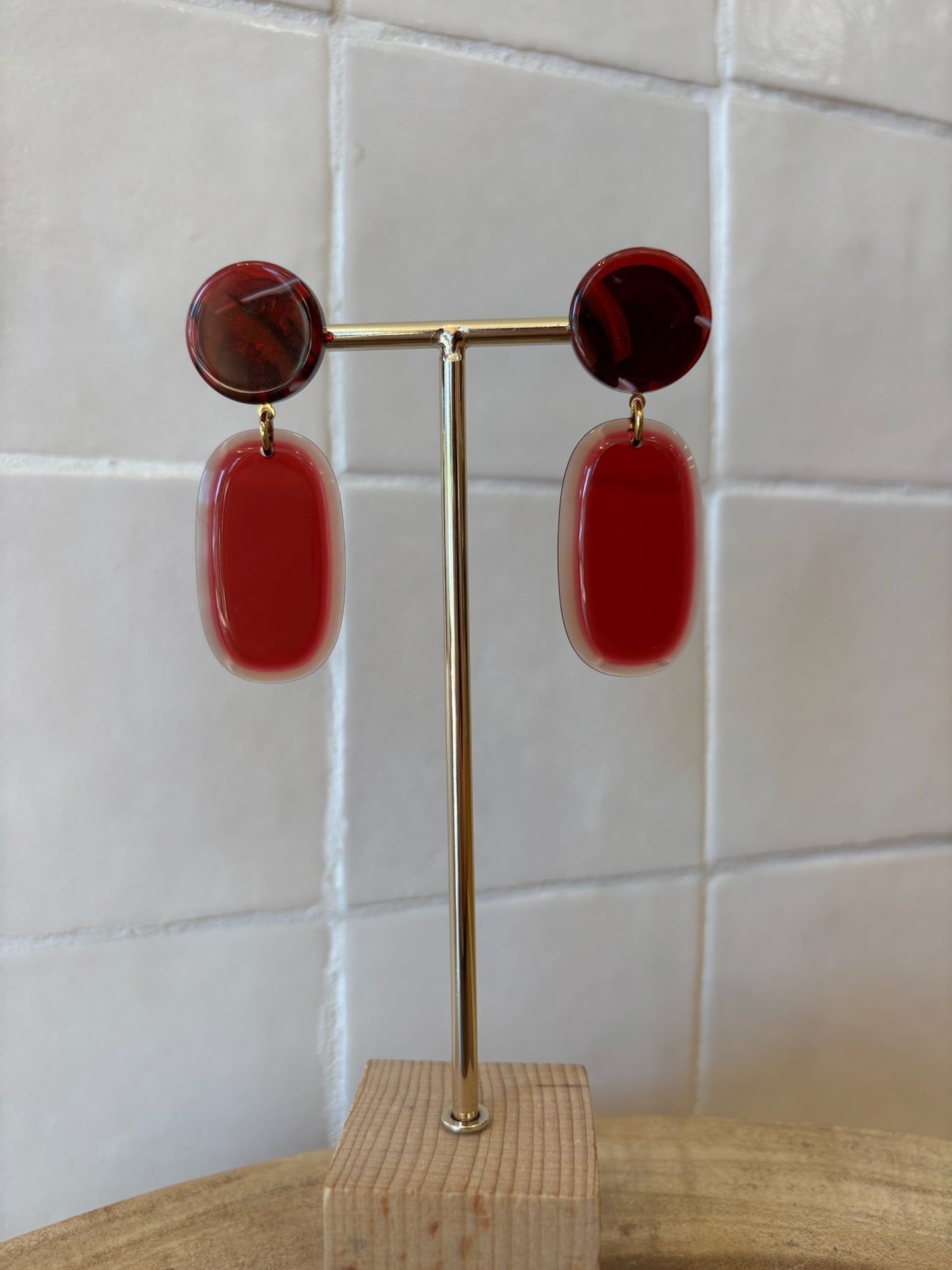 Ruby Earrings red transparent