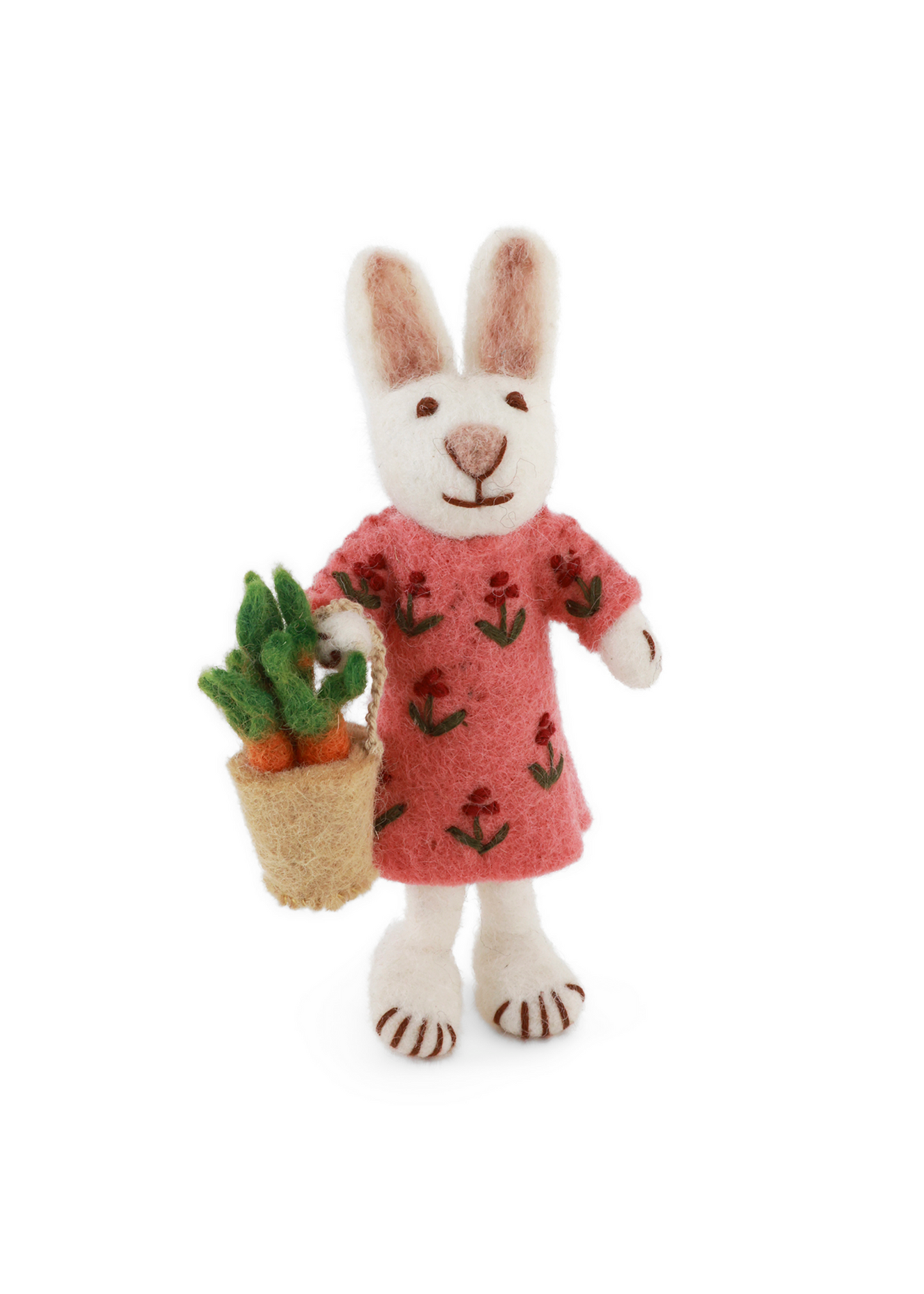 Small Girly Bunny W/Carrot Basket