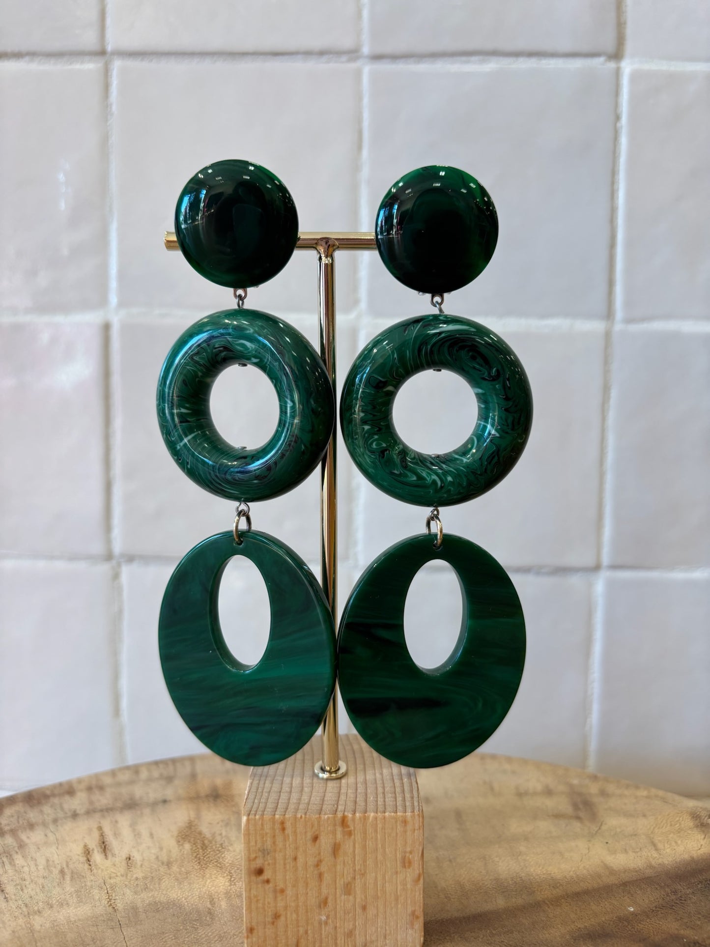 Mia earrings marble green