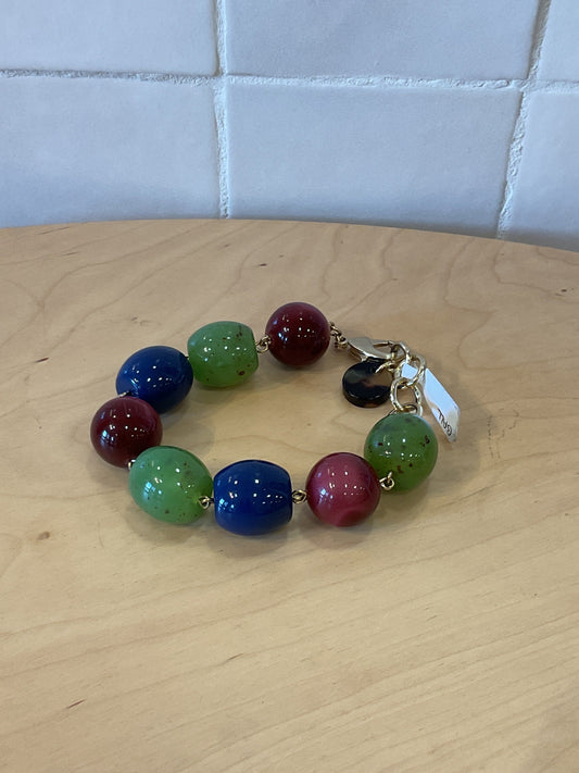 Ball multi Bracelet olive navy burgundy Francine Bramli