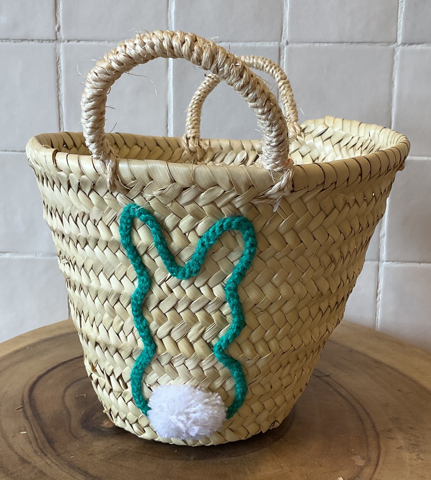 Moroccan Basket Bag Bunny Standing Up