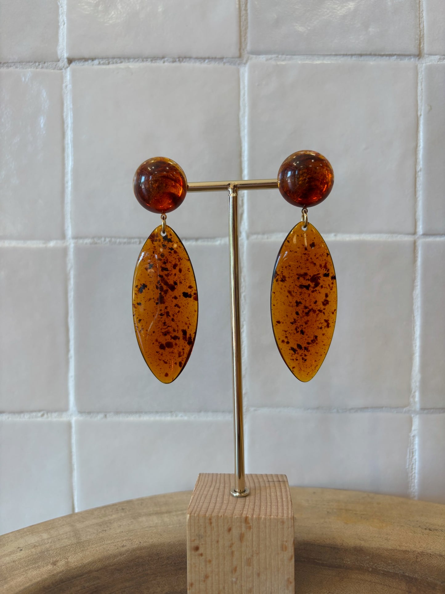 Seychelles XL earrings transparent Brown