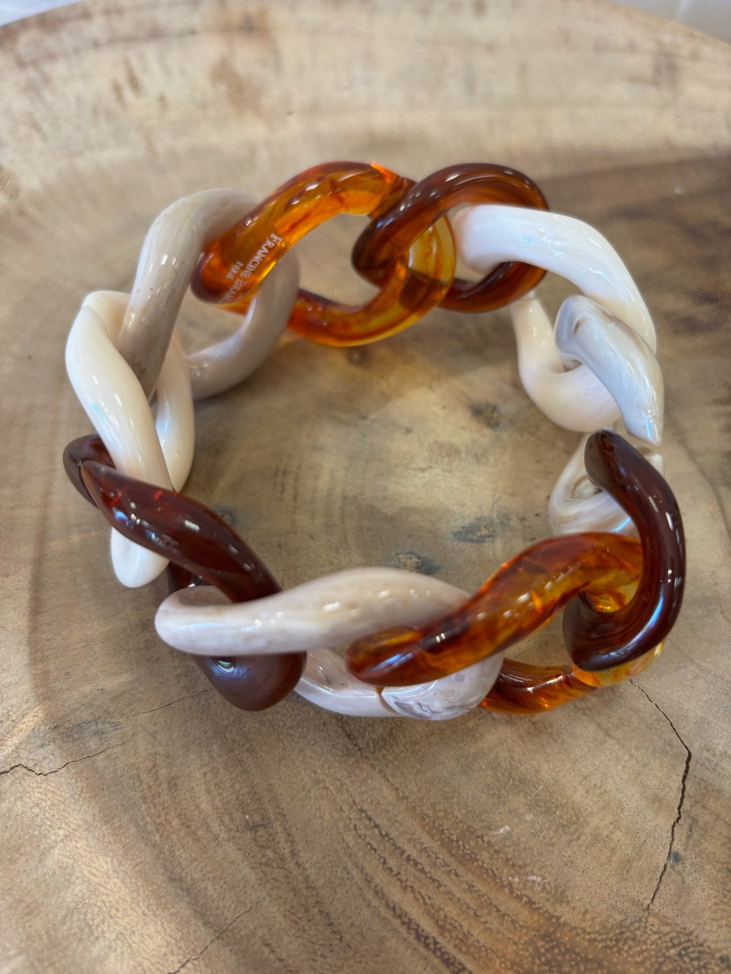 Maille Bracelet marble Taupe Amber cream