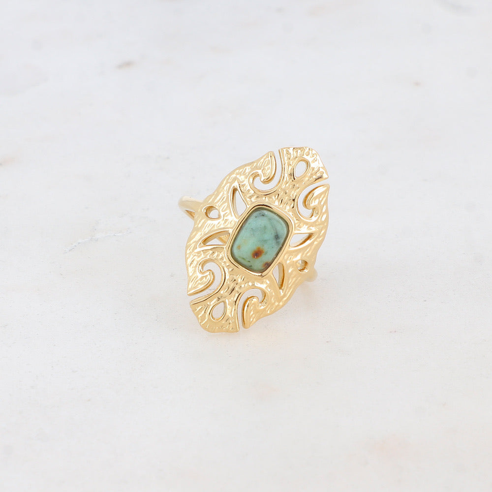 Selina Gold Ring African Turquoise