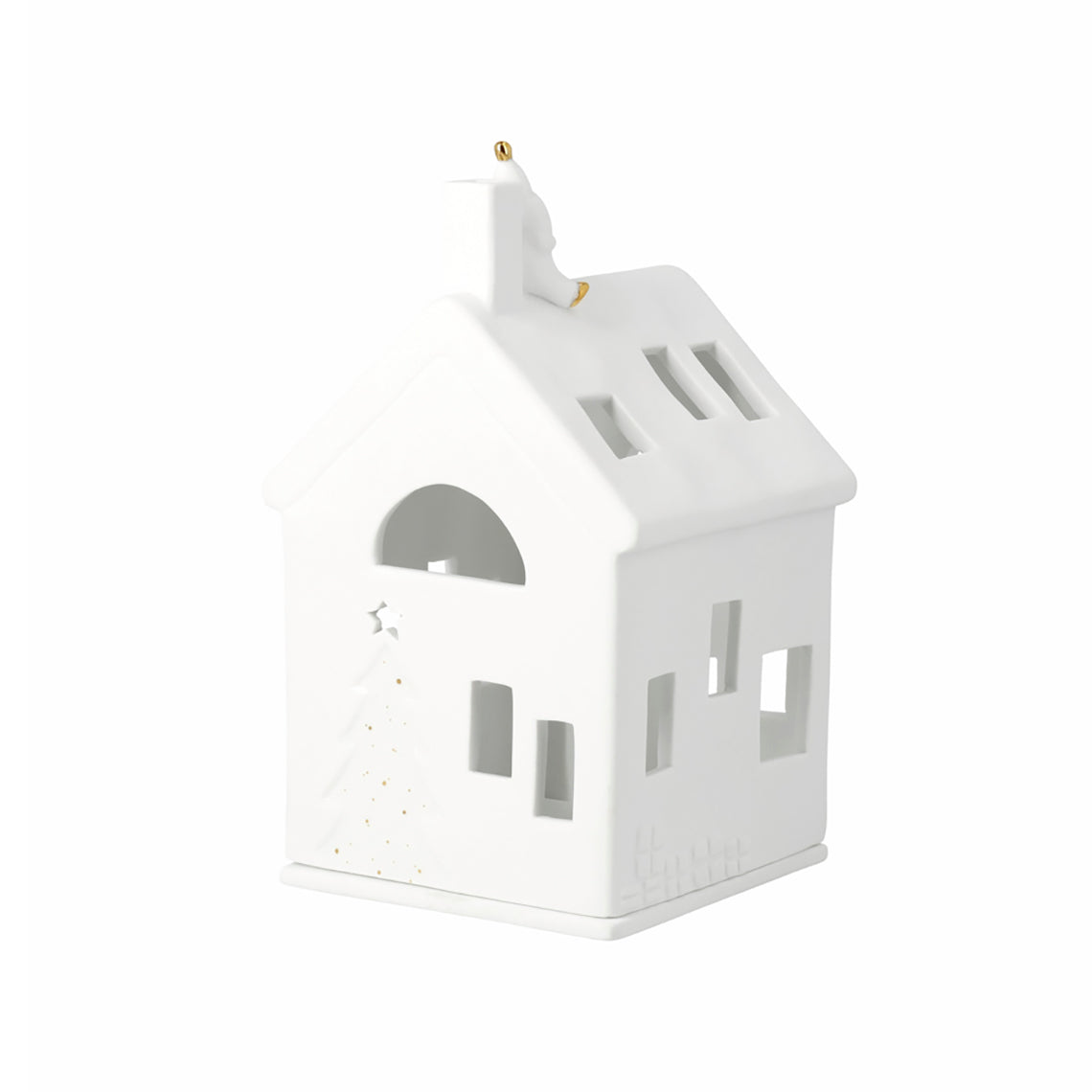 Santa waiting for Rudolf village porcelain house