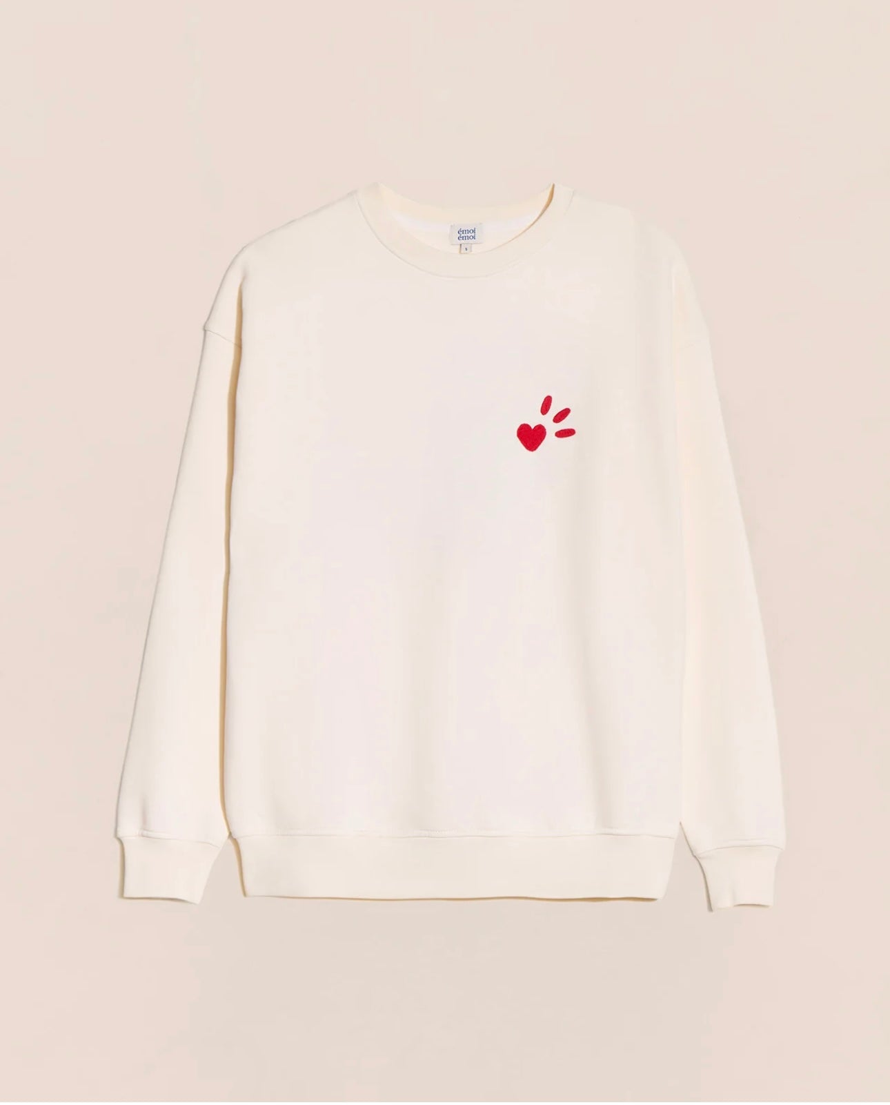 Sweat Lady D Cream” L’Amour est déclaré ” Embroidered Red
