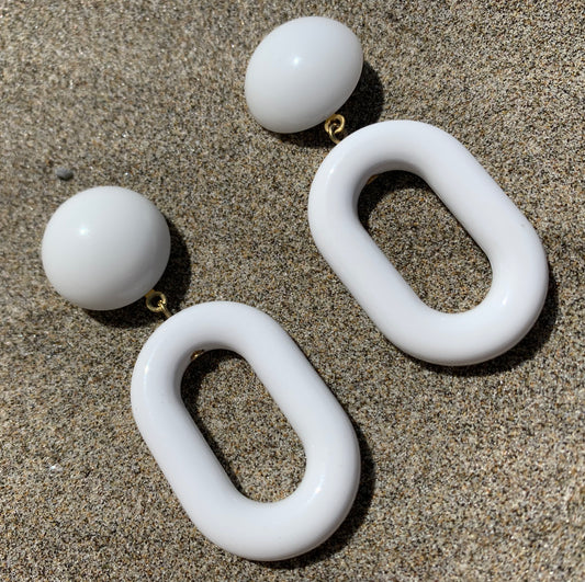 Anthemis Earrings White - Francine Bramli