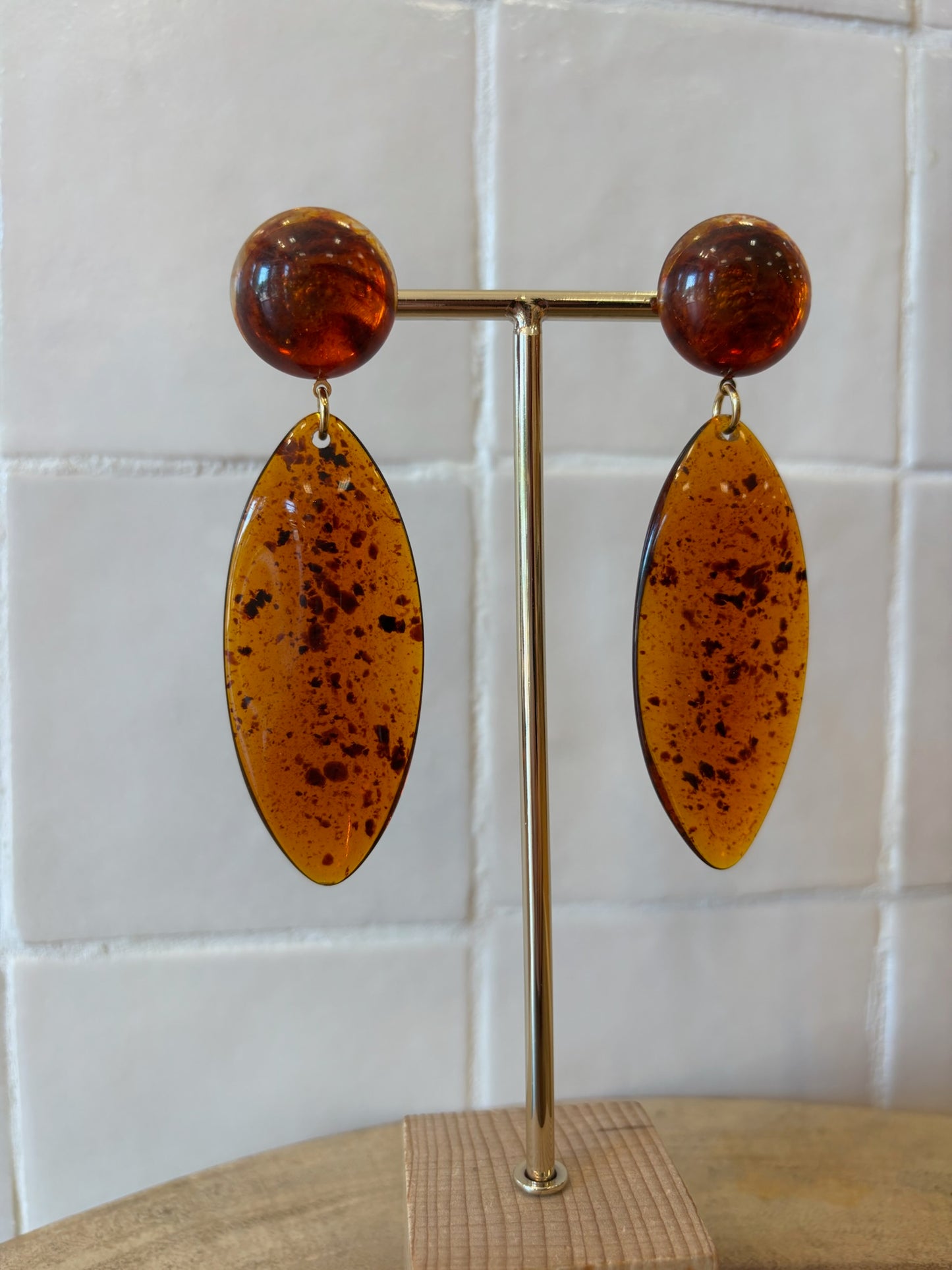 Seychelles XL earrings transparent Brown