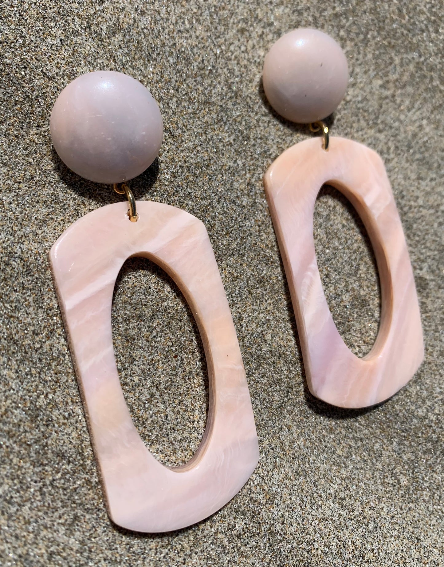 Pegasus Earrings Marble Light Pink - Francine Bramli