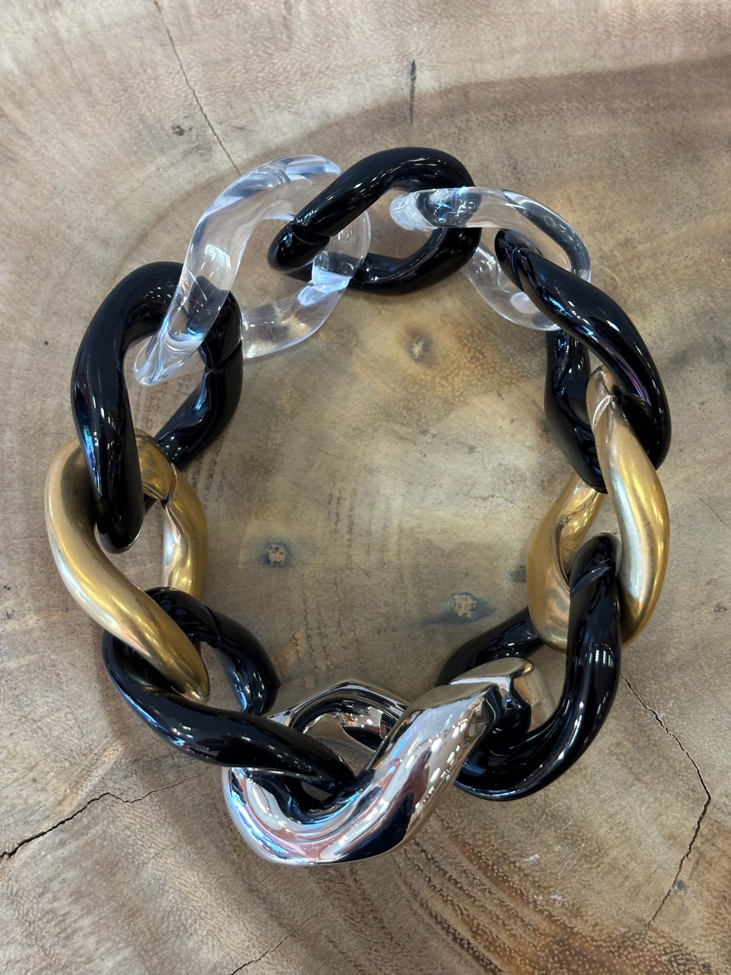 Maille Bracelet Black, gold & silver