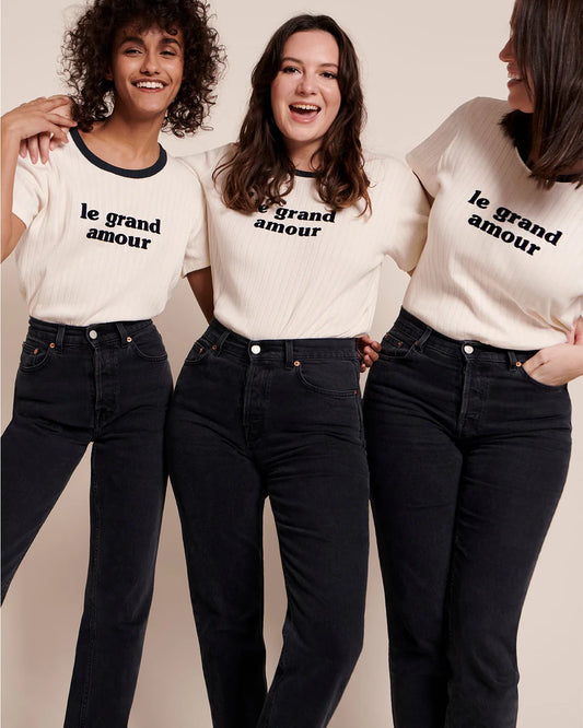 Jeanne Tee-Shirt “Le Grand Amour” Cream & Navy