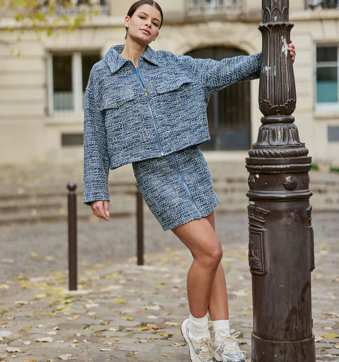 Vane Jacket Blue Tweed