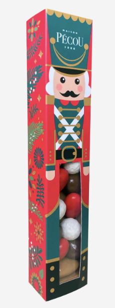 Gingerbread craqchoc, dark chocolate, green, gold chocolate almond, nutcracker 70g (2.5oz) - Pécou