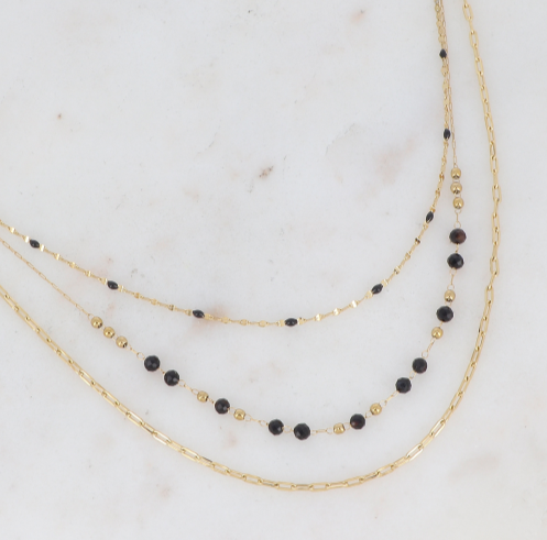 Onyx Necklace Gold