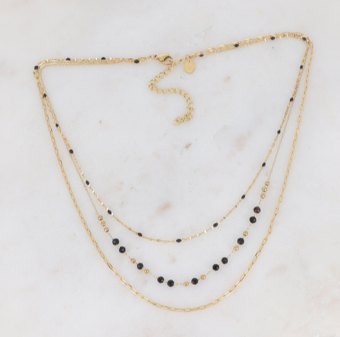 Onyx Necklace Gold