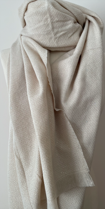Scarf with Sparkles Beige