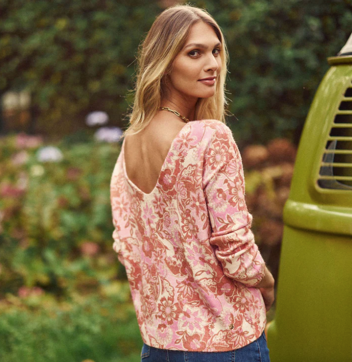 Margot Sweater Reversible Print Cashmere