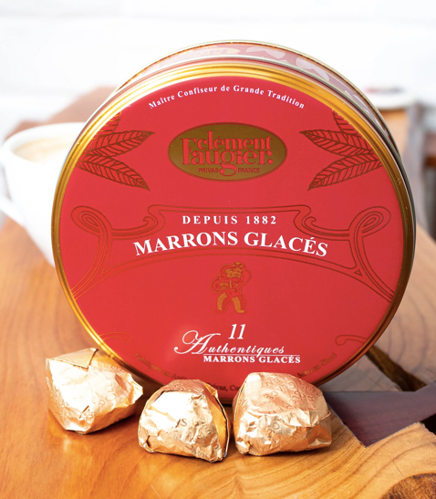 Candied Chestnuts Glazed, 11, Vacuum-Packed Tin Marrons glacés 260g Clement Faugier