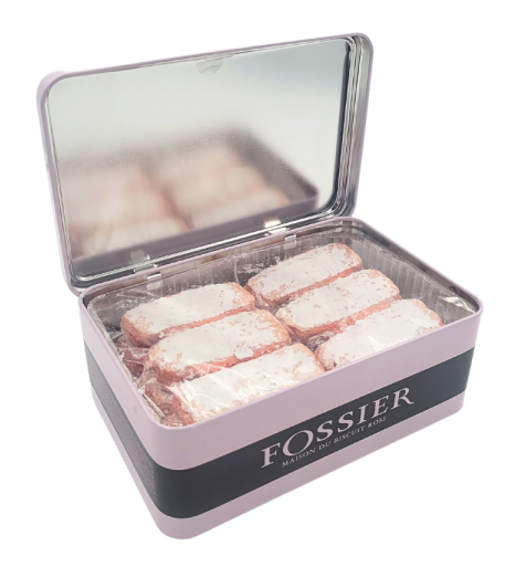 Pink champagne biscuits, Reims Cathedral tin 150g (5.3oz) - Fossier