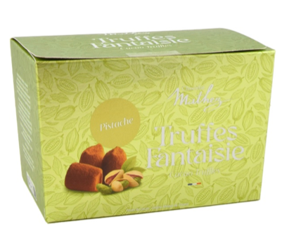 Cocoa-powdered truffles, pistachio 250g (8.8 oz) - Mathez