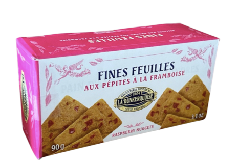 Fine biscuits with raspberry - Biscuiterie La Dunkerquoise 90g (3.2oz)