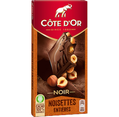 Dark chocolate with whole Hazelnuts Côte d’Or 180g