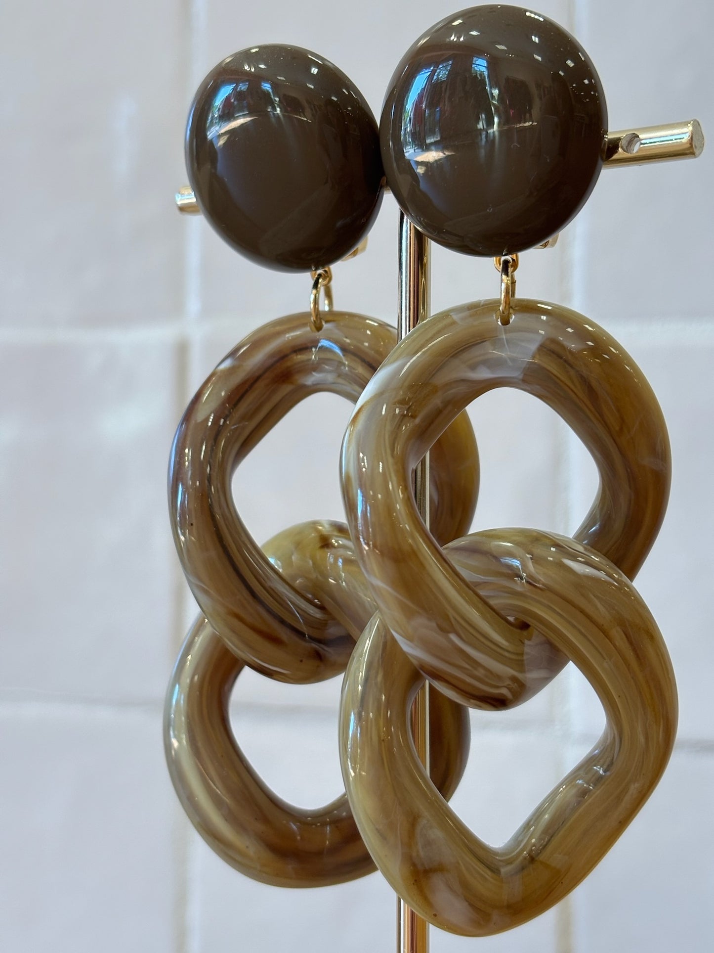 Maille XL Earrings kaki marble