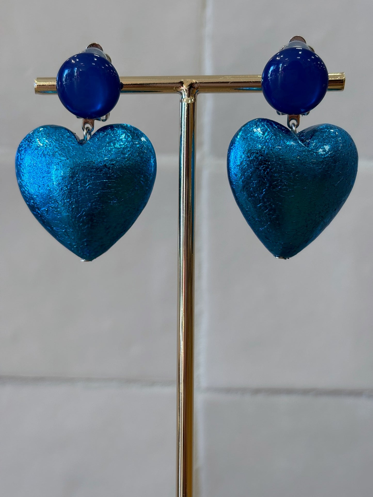 Heart Medium pierced Earrings Royal Blue