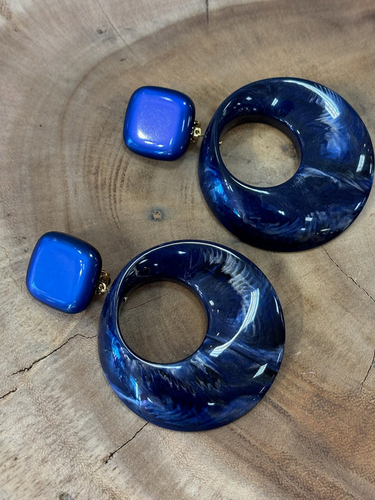 Clara earrings navy blue