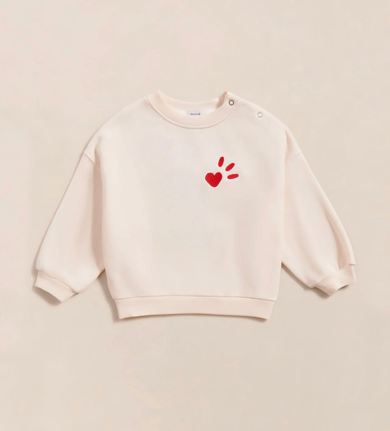 Sam Kids Sweat Cream “L’Amour est déclaré” Embroidered Red