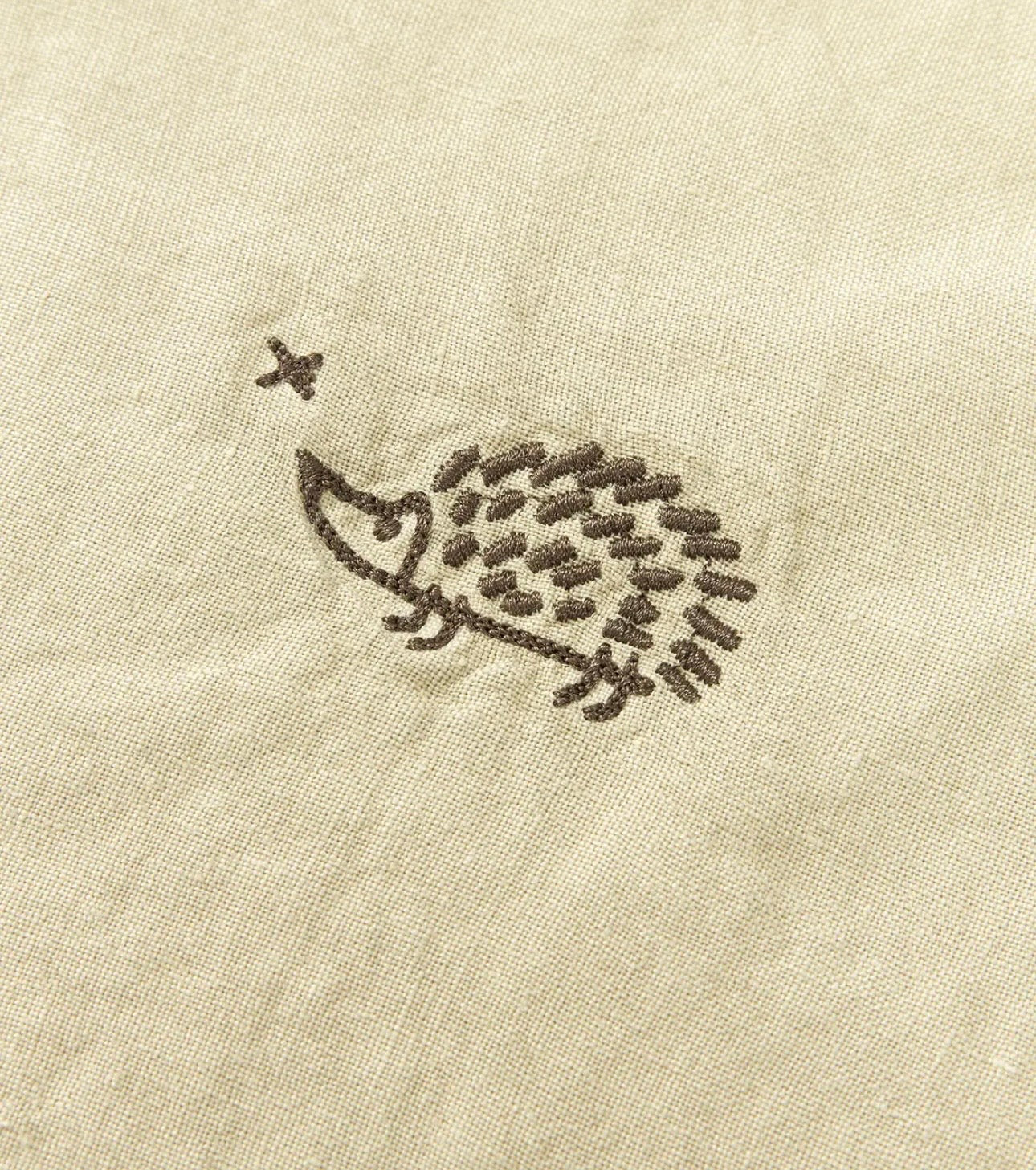 L1N0 Embroid winter blanket French linen - green tea