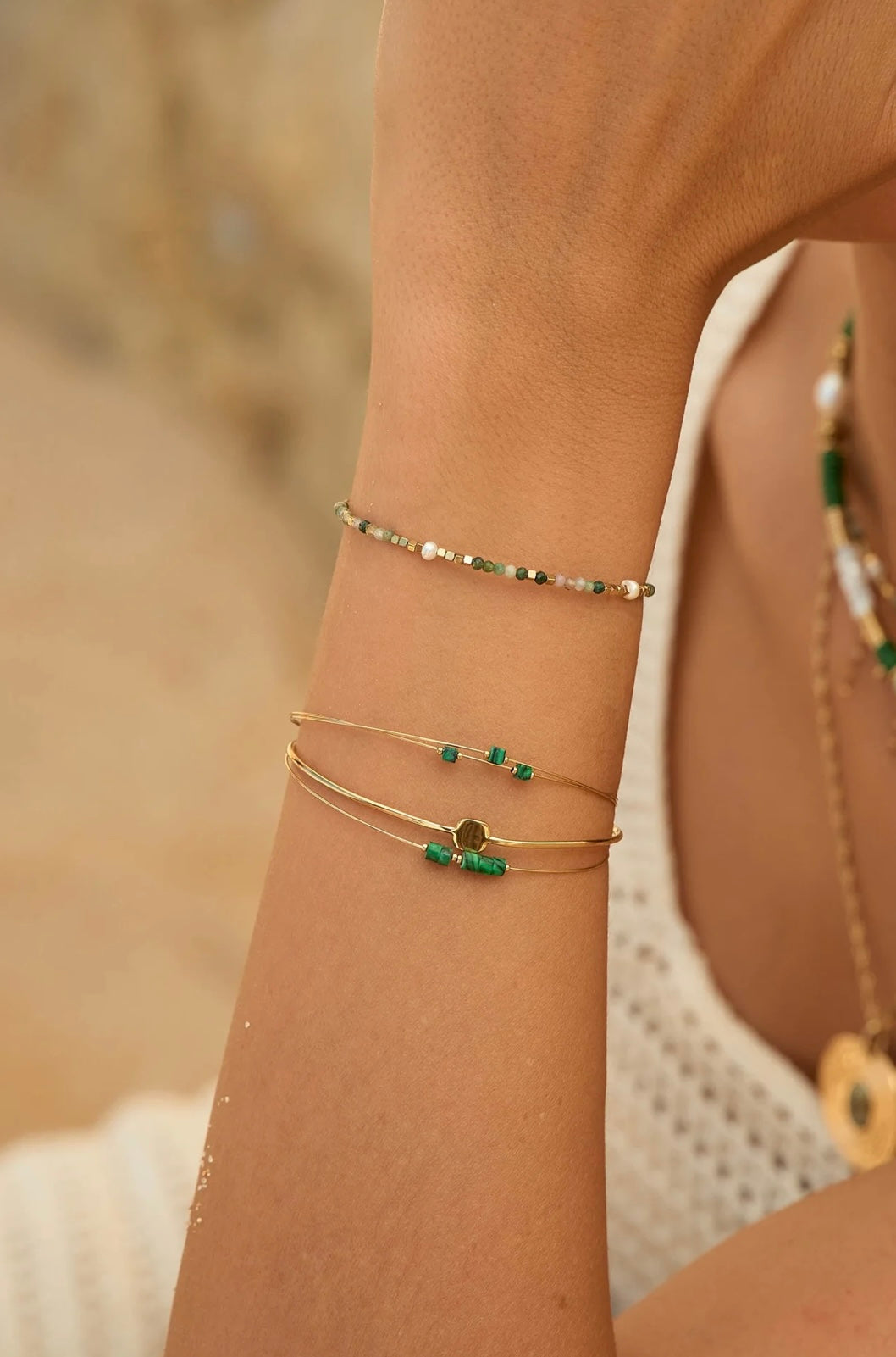 Braceline Bracelet Natural Stones Gold